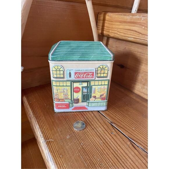 Vintage Coca Cola 1994 Charlie’s Grocery Store Collectible Tin Box Container - Picture 2 of 5